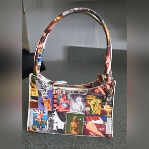 ZOOKIE LA LA CUSTOM MAGAZINE PRINT MINI BAG WITH CHAIN DETAIL.